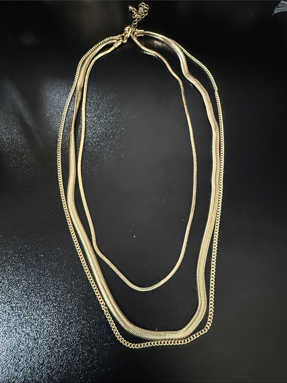 Gold-tone Multi-Strand Layered Necklace
